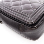 Chanel Shoulder Bag Boy Large Quilted Gradient Black Gray Leather Chain — view 6