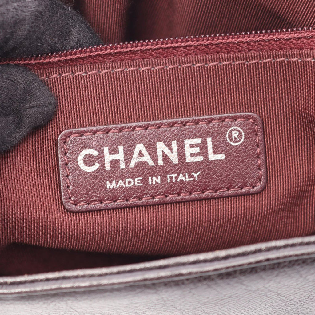 Chanel Shoulder Bag Boy Large Quilted Gradient Black Gray Leather Chain — view 4