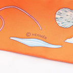 Hermes Scarf Twill in the Pocket Ribbon Orange Silk — view 4