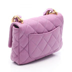 Chanel Shoulder Bag Mini Quilted Purple Lambskin Chain — view 2