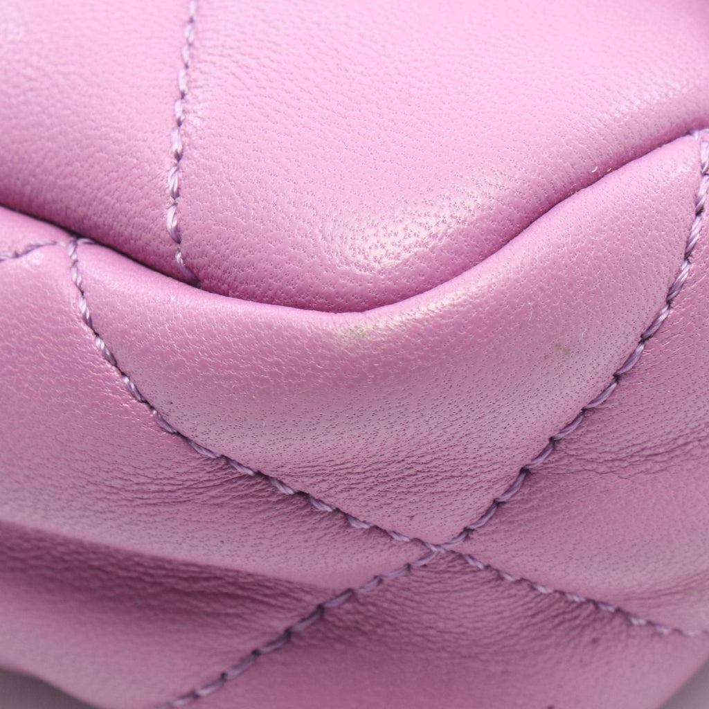 Chanel Shoulder Bag Mini Quilted Purple Lambskin Chain — view 8