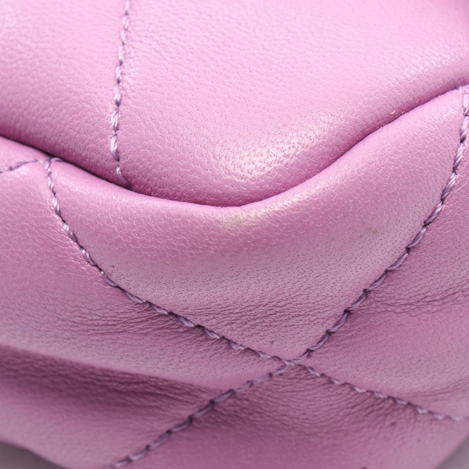 Chanel Shoulder Bag Mini Quilted Purple Lambskin Chain — view 8