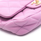 Chanel Shoulder Bag Mini Quilted Purple Lambskin Chain — view 7