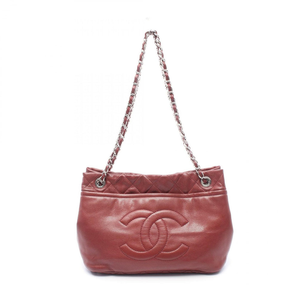 Chanel Tote Quilted CC Logo Chain Bordeaux Calf