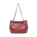 Chanel Tote Quilted CC Logo Chain Bordeaux Calf
