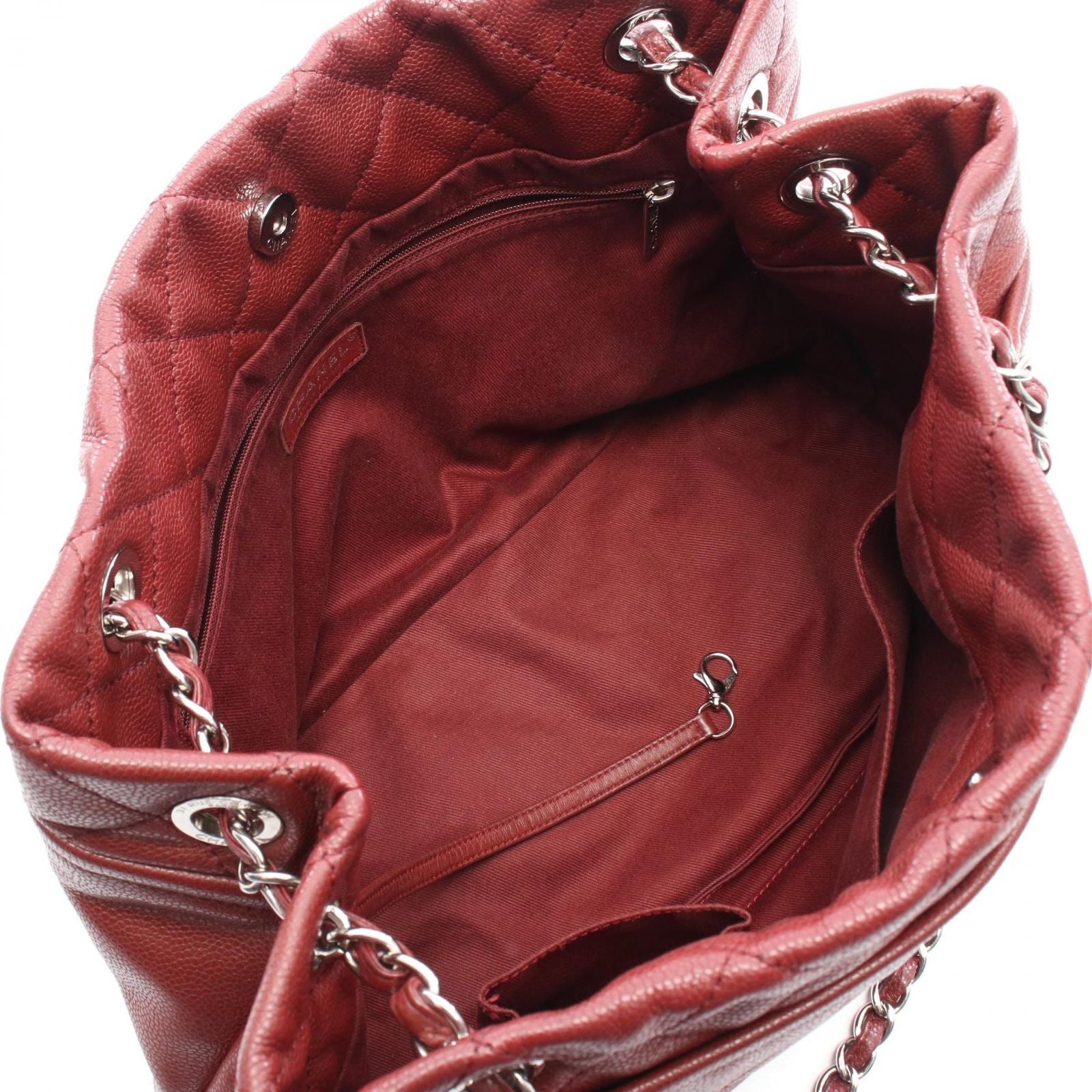 Chanel Tote Quilted CC Logo Chain Bordeaux Calf — view 3
