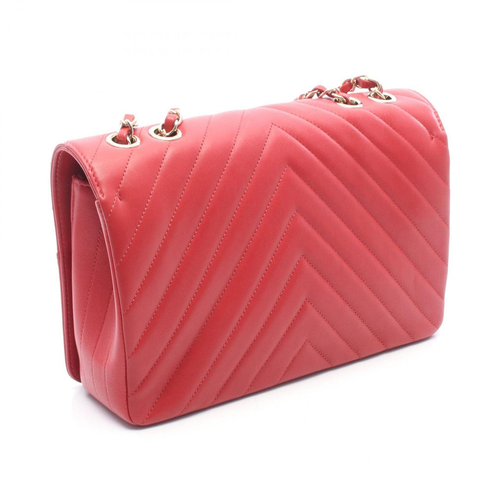 Chanel Shoulder Bag Chain a Full Flap Red Leather — view 2