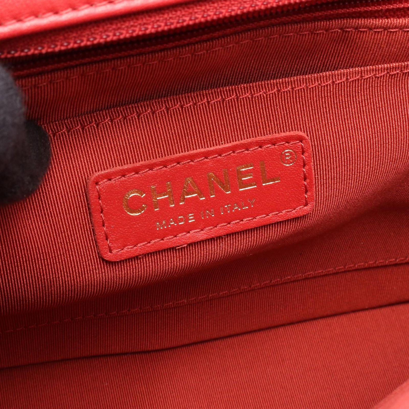 Chanel Shoulder Bag Chain a Full Flap Red Leather — view 4