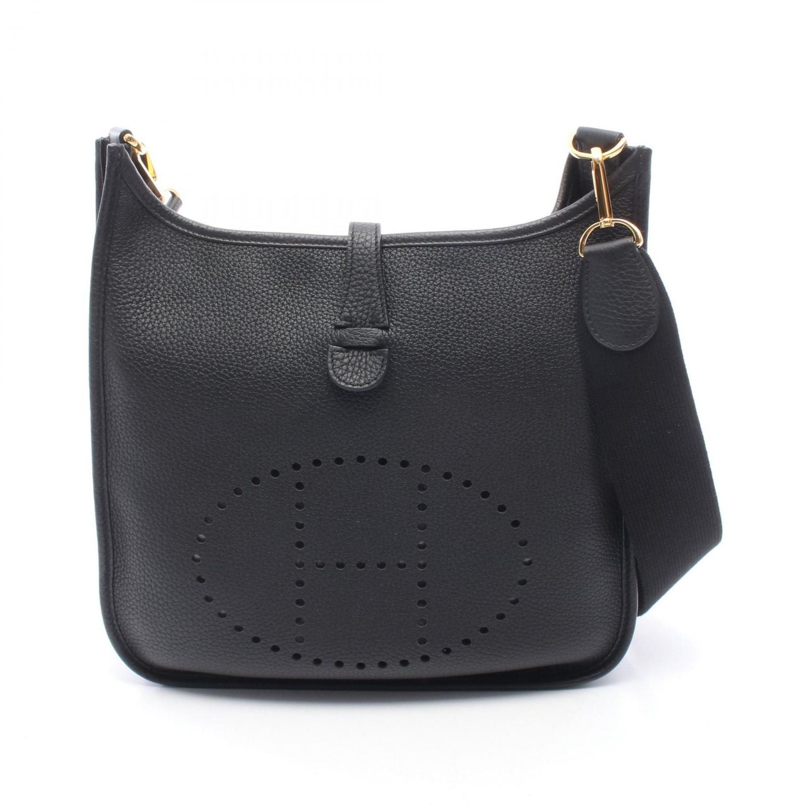 Hermes Shoulder Bag Evelyne 3 Trois PM Black Leather