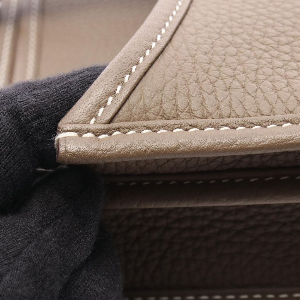 Hermes Shoulder Bag Evelyne 3 Trois PM Etoupe Leather — view 6