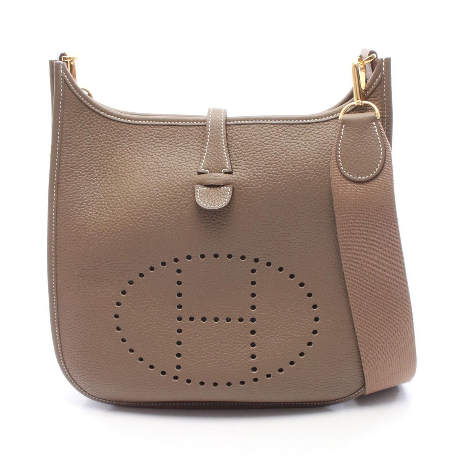 Hermes Shoulder Bag Evelyne 3 Trois PM Etoupe Leather