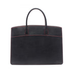 Hermes Tote White Bus GM Black Leather