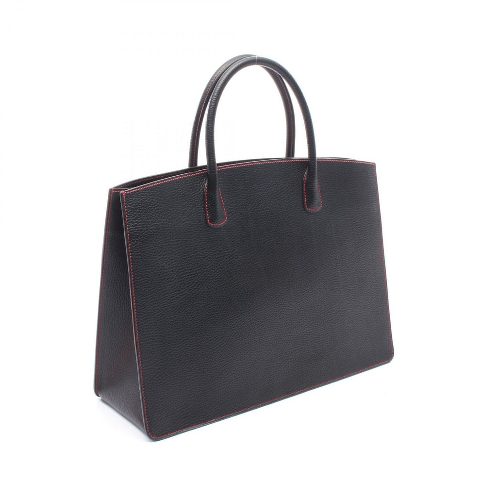 Hermes Tote White Bus GM Black Leather — view 2