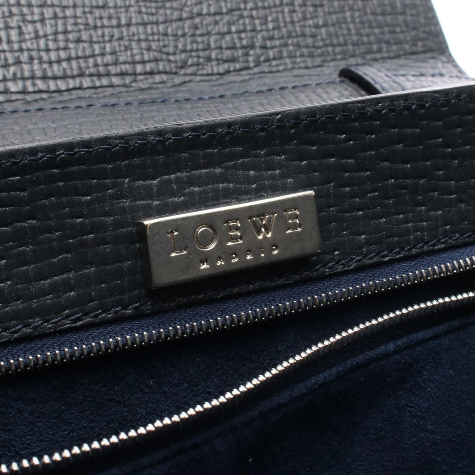 Loewe Handbag 2-Way Navy Leather — view 4