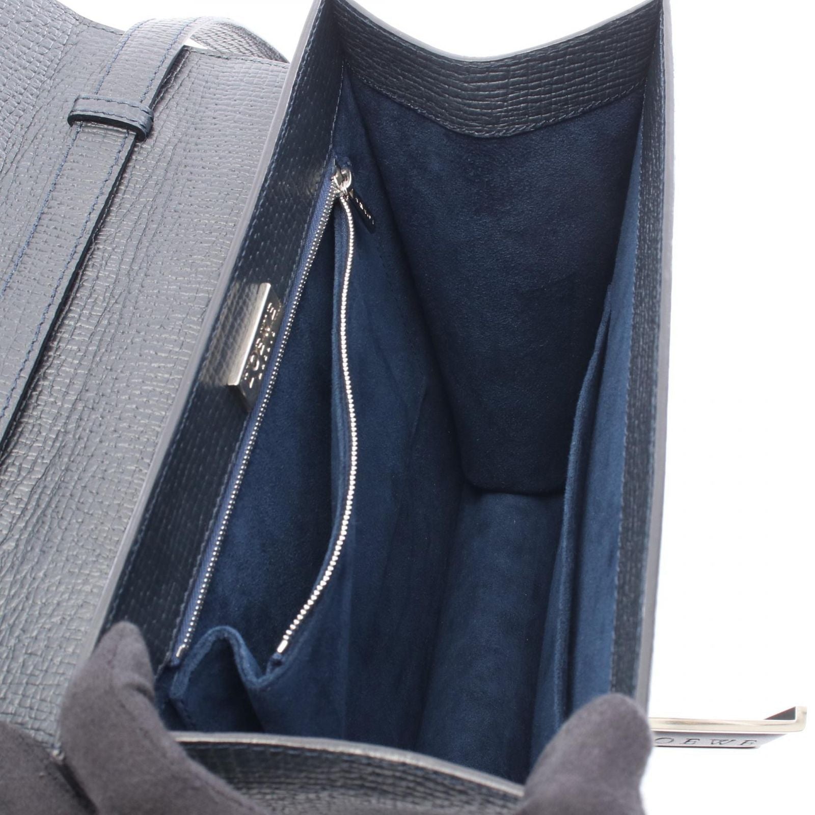 Loewe Handbag 2-Way Navy Leather — view 3