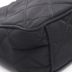 Prada Shoulder Bag Quilted 2-Way Black Nylon Leather Triangle Logo — view 5