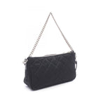 Prada Shoulder Bag Quilted 2-Way Black Nylon Leather Triangle Logo — view 2