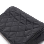 Prada Shoulder Bag Quilted 2-Way Black Nylon Leather Triangle Logo — view 6