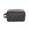 Fendi Pouch FF Jacquard Small Black Canvas Leather