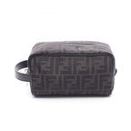 Fendi Pouch FF Jacquard Small Black Canvas Leather
