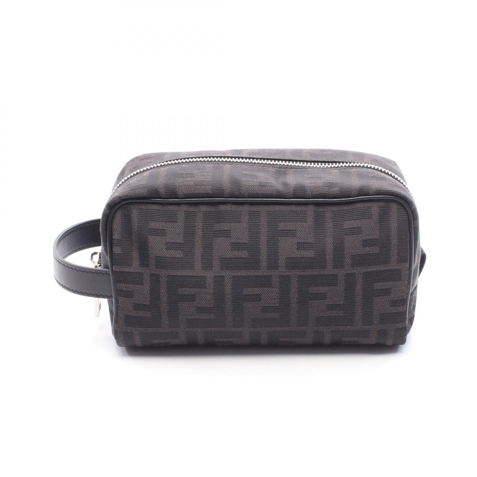 Fendi Pouch FF Jacquard Small Black Canvas Leather