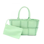 Bottega Veneta Handbag Arco Small Light Green Leather Maxi Intrecciato Tote