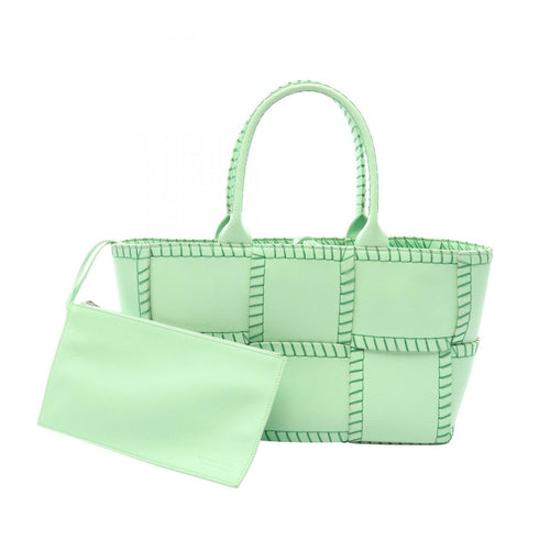 Bottega Veneta Handbag Arco Small Light Green Leather Maxi Intrecciato Tote