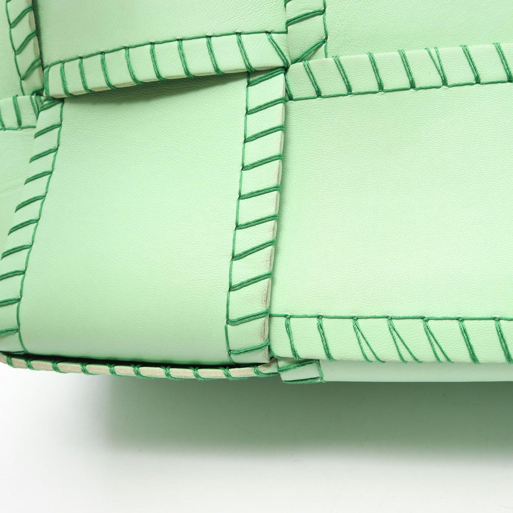 Bottega Veneta Handbag Arco Small Light Green Leather Maxi Intrecciato Tote — view 8