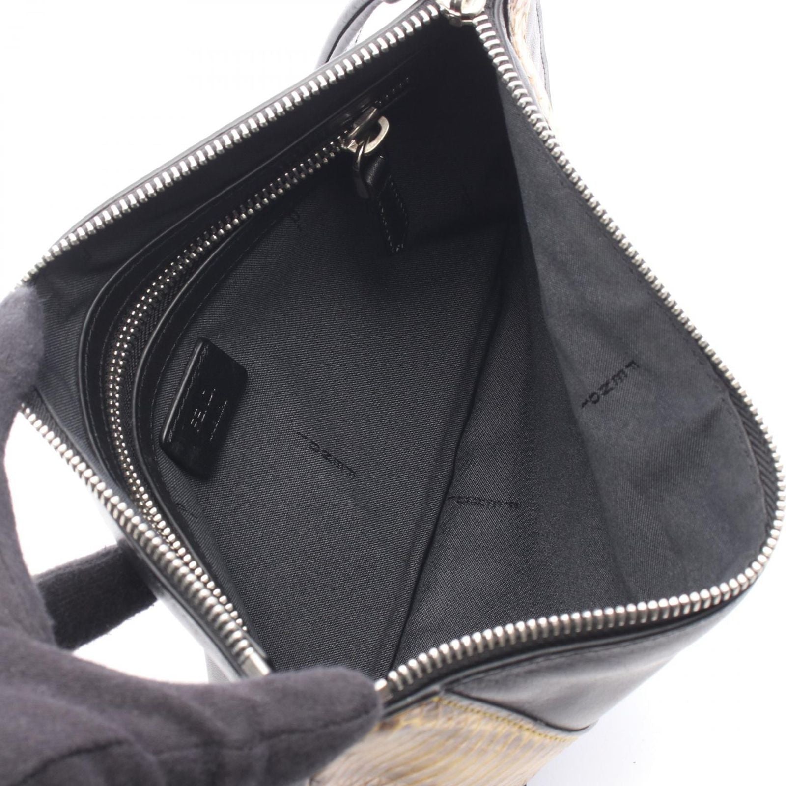 Fendi Clutch Bugs Eye Monster Star Brown Lambskin Exotic Cles the — view 3
