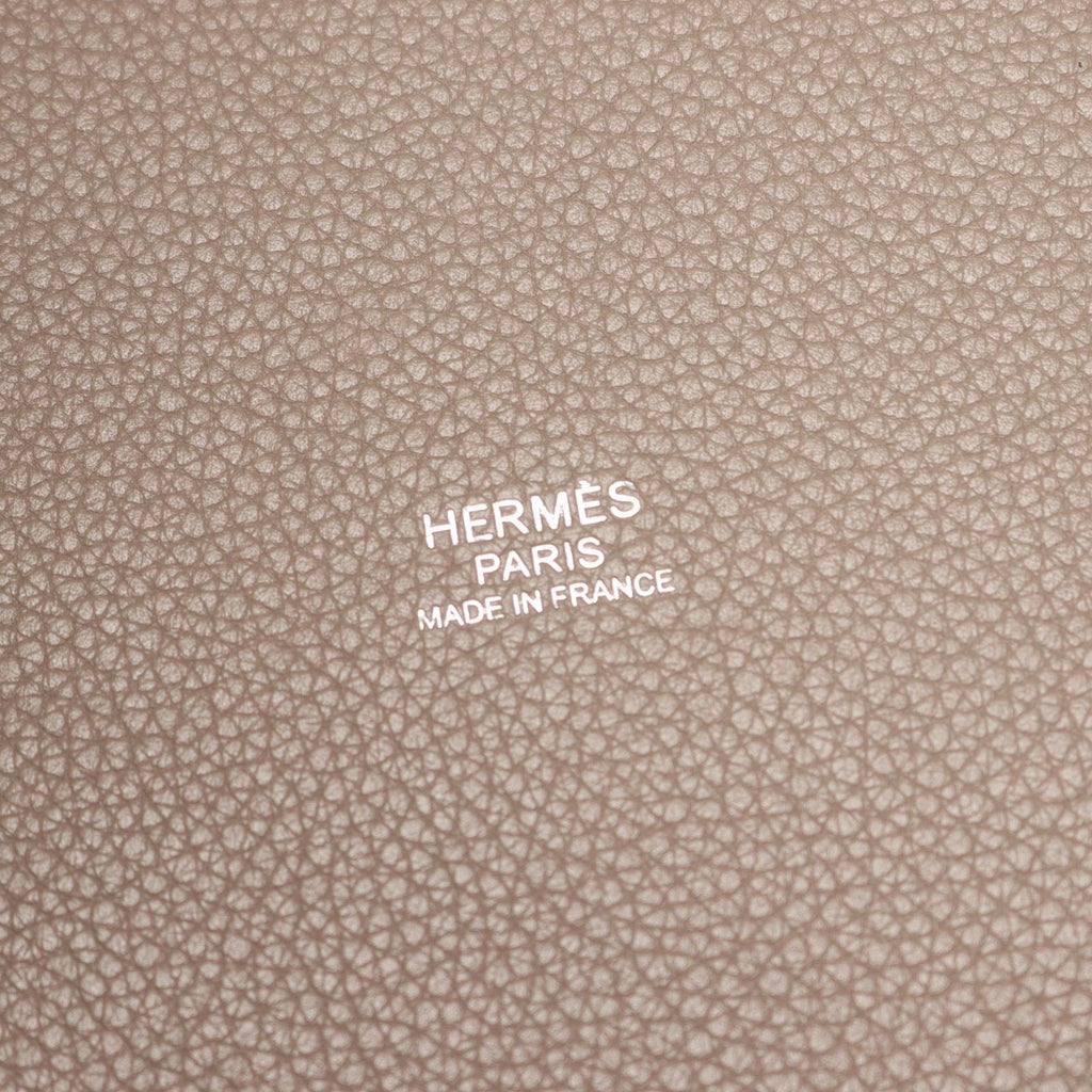 Hermes Handbag Picotin Lock Tourtier Gray Leather — view 4