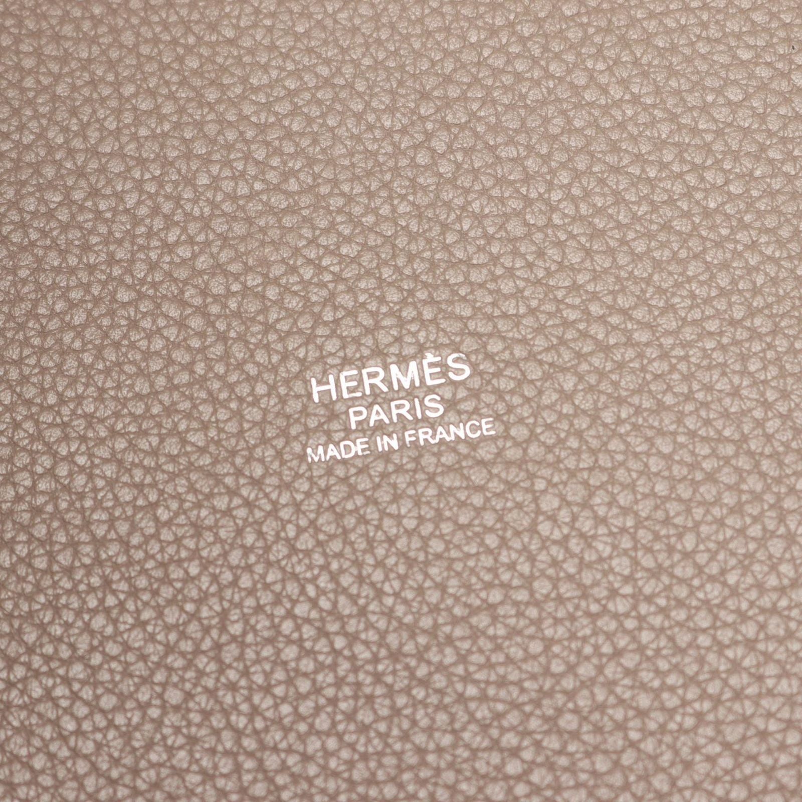 Hermes Handbag Picotin Lock Tourtier Gray Leather — view 4