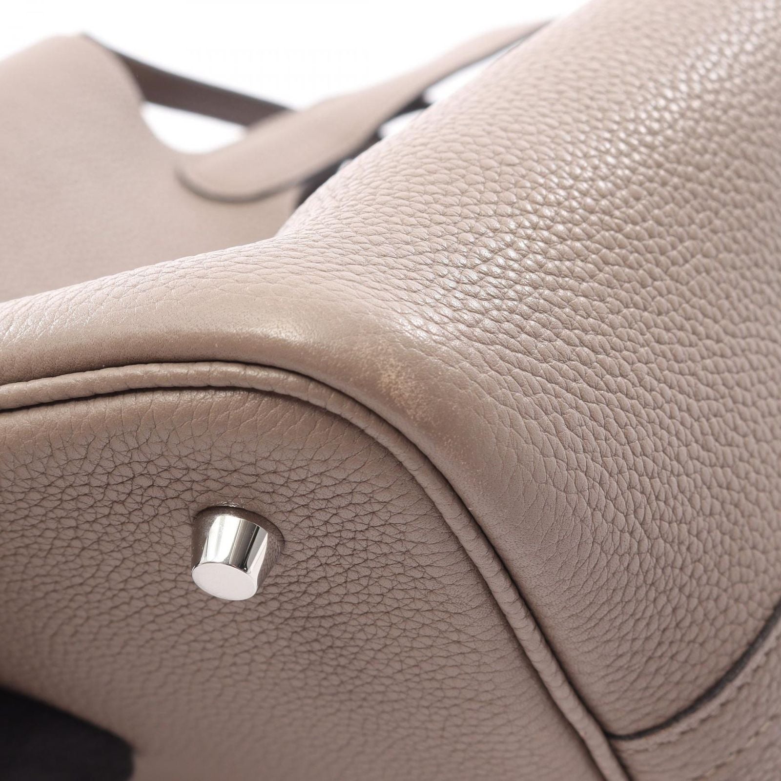Hermes Handbag Picotin Lock Tourtier Gray Leather — view 7