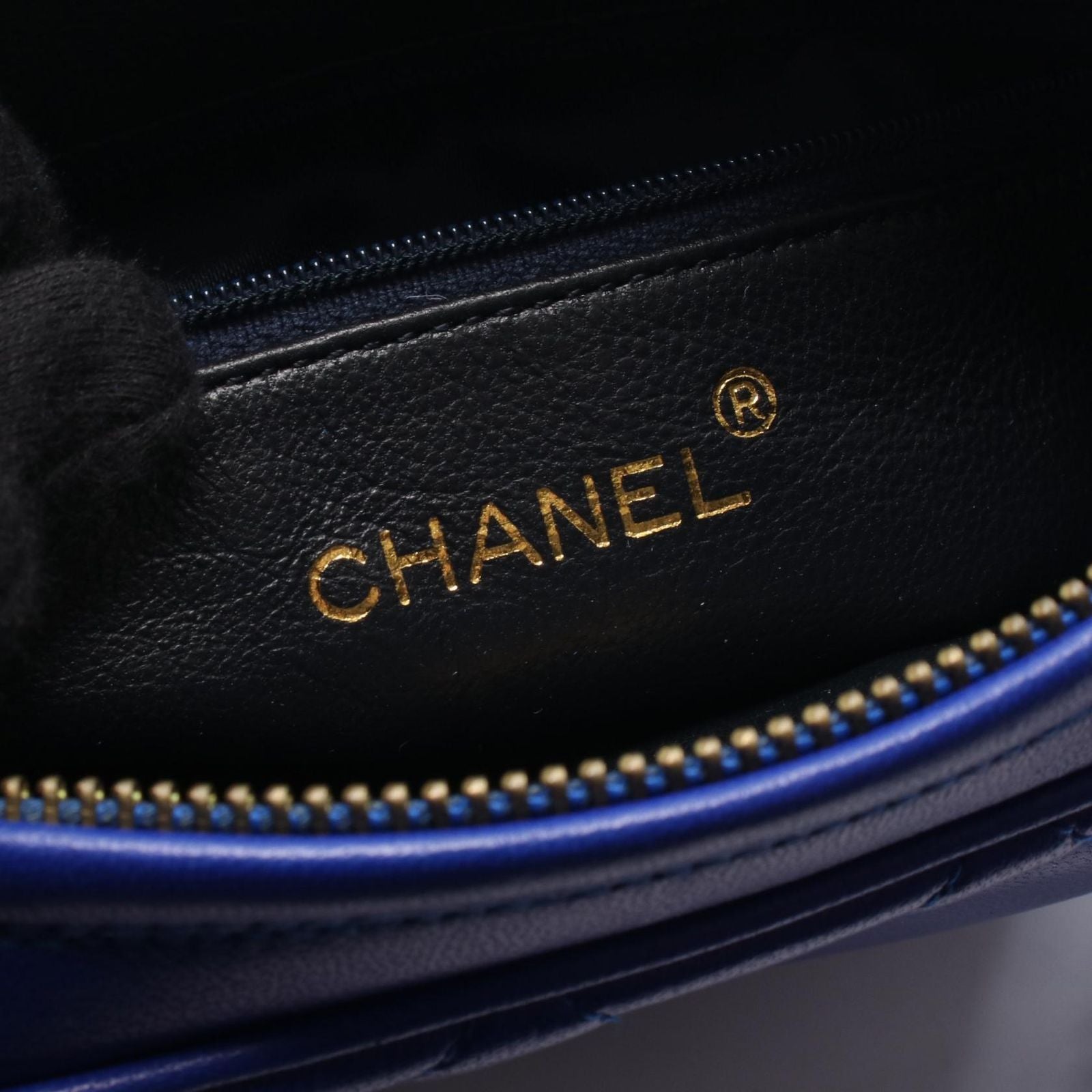 Chanel Shoulder Bag Quilted Tassel Blue Lambskin Fringe Chain — view 4