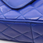Chanel Shoulder Bag Quilted Tassel Blue Lambskin Fringe Chain — view 7