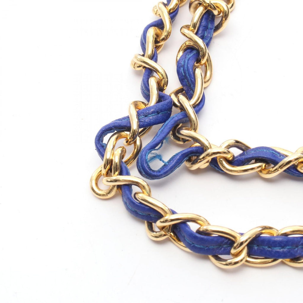 Chanel Shoulder Bag Quilted Tassel Blue Lambskin Fringe Chain — view 6