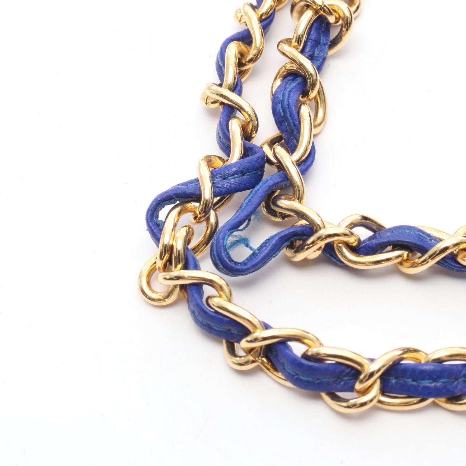 Chanel Shoulder Bag Quilted Tassel Blue Lambskin Fringe Chain — view 6