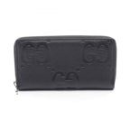 Gucci Round Wallet Jumbo GG Black Leather