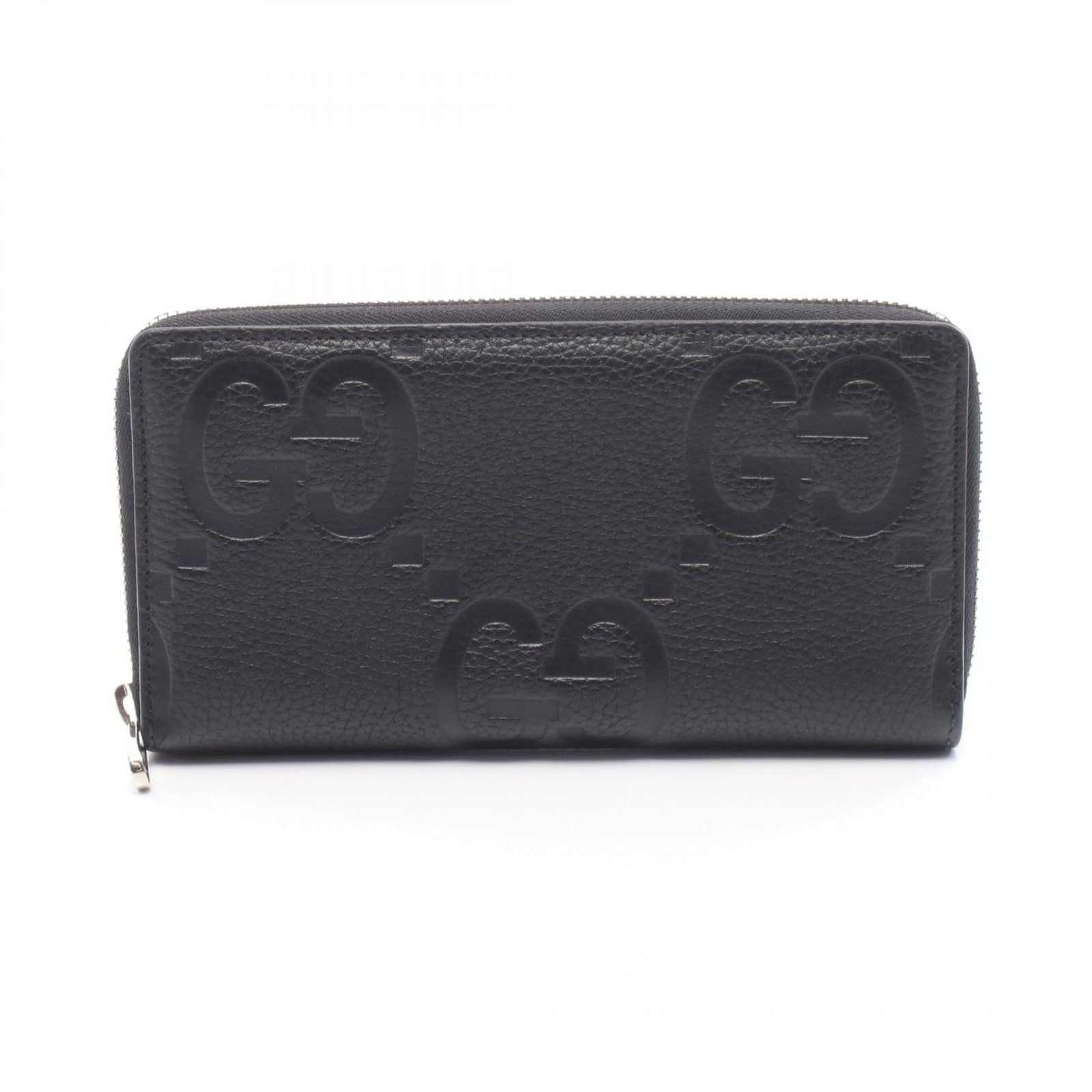 Gucci Round Wallet Jumbo GG Black Leather