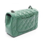 Chanel Shoulder Bag Mini Quilted 20 Green Caviar Leather Chain — view 2