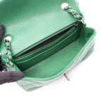 Chanel Shoulder Bag Mini Quilted 20 Green Caviar Leather Chain — view 3