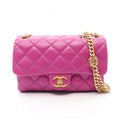 Chanel Shoulder Bag Quilted Purple Lambskin Small Flap Chain
