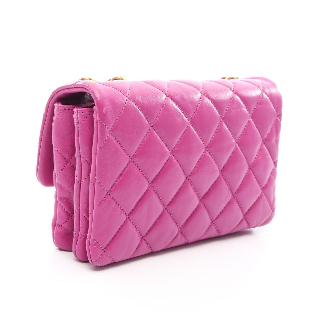 Chanel Shoulder Bag Quilted Purple Lambskin Small Flap Chain — view 2