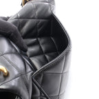 Chanel Shoulder Bag Large Flap Quilted Black Leather Chain — view 6