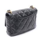 Chanel Shoulder Bag Large Flap Quilted Black Leather Chain — view 2
