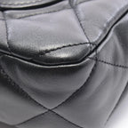 Chanel Shoulder Bag Large Flap Quilted Black Leather Chain — view 8