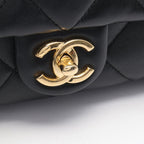 Chanel Shoulder Bag Large Flap Quilted Black Leather Chain — view 7