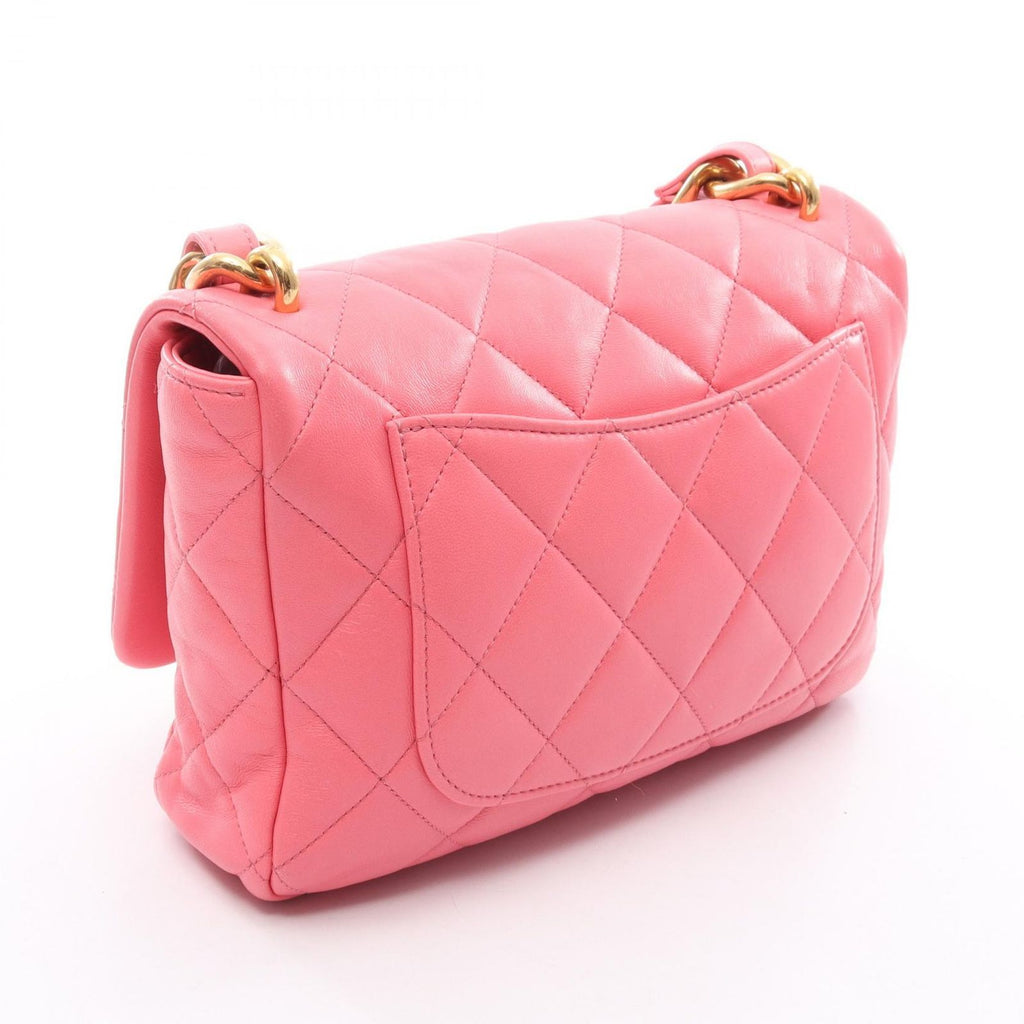 Chanel Shoulder Bag Large Flap Quilted Pink Lambskin Chain — view 2