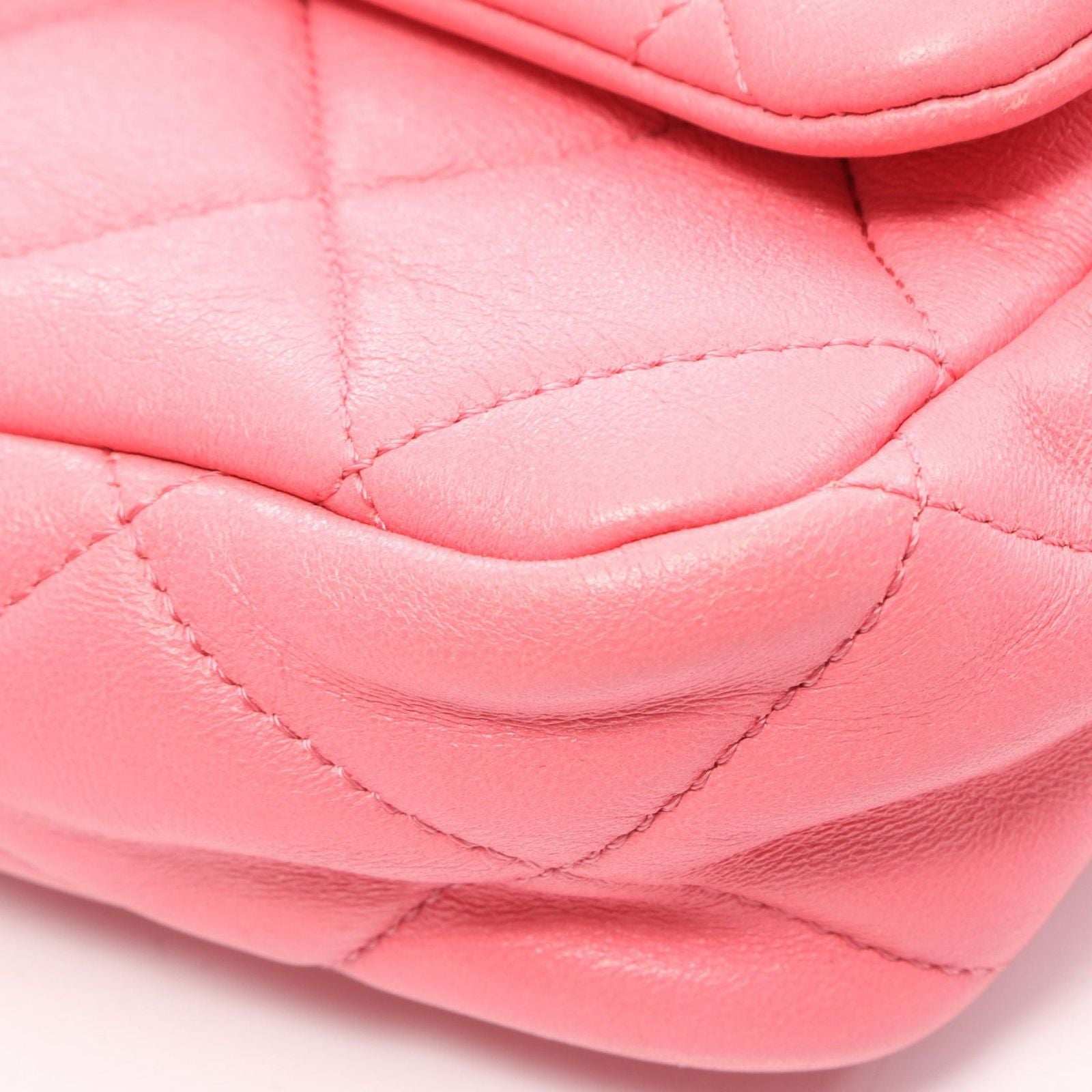 Chanel Shoulder Bag Large Flap Quilted Pink Lambskin Chain — view 7