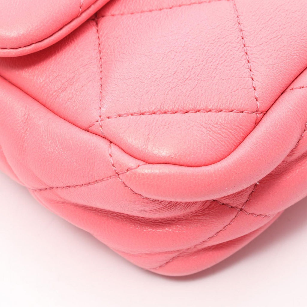 Chanel Shoulder Bag Large Flap Quilted Pink Lambskin Chain — view 6