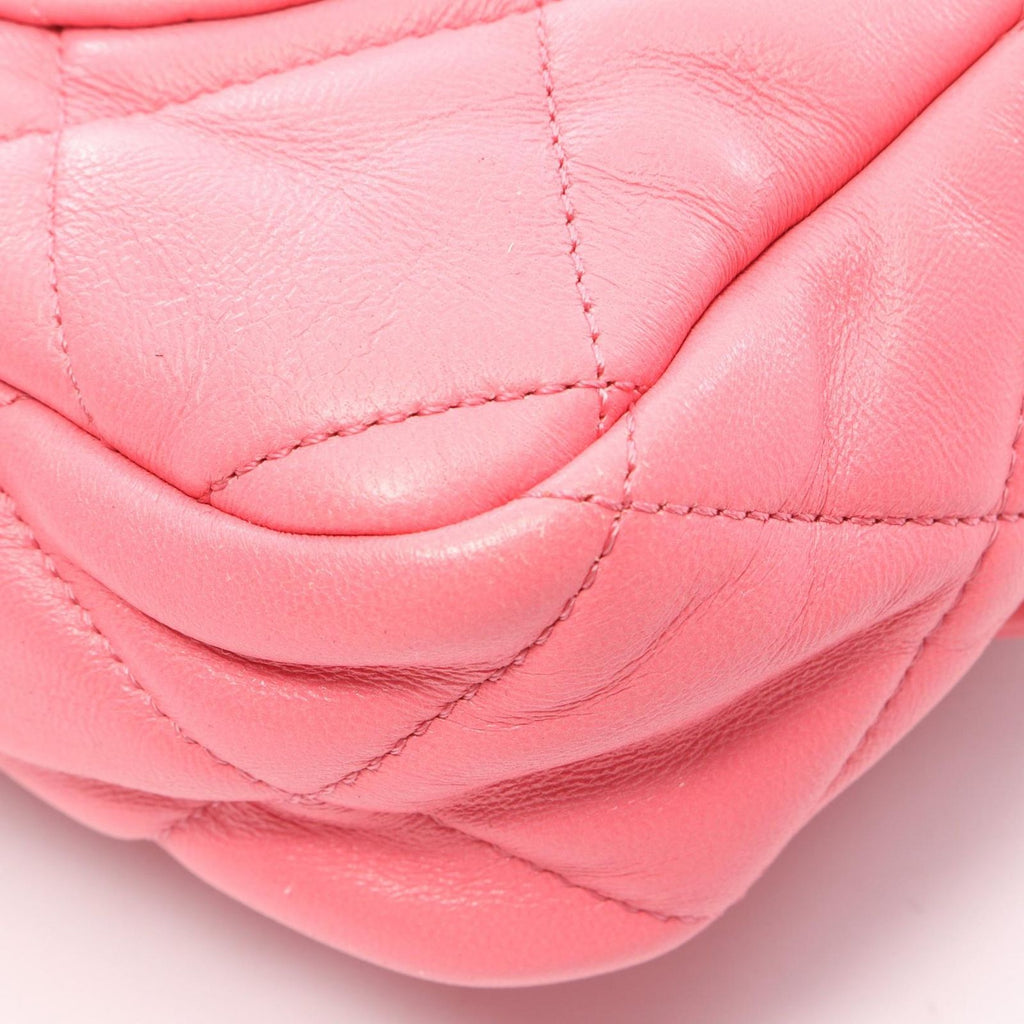 Chanel Shoulder Bag Large Flap Quilted Pink Lambskin Chain — view 8